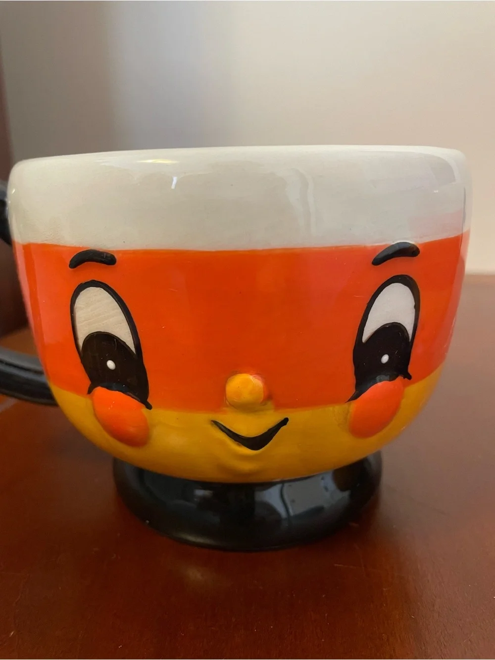 NIB JOHANNA PARKER SET OF 2 CANDY CORN MUGS Cups Halloween Holiday Tea Coffee